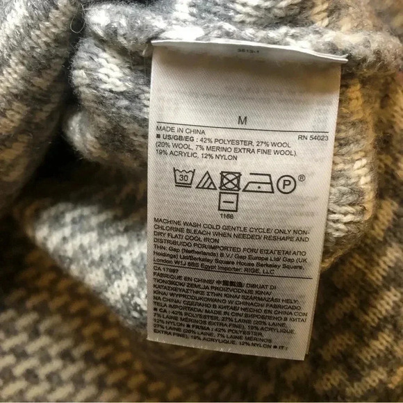 Banana Republic Soft Merino Wool Blend Heavy Knit Turtleneck Chunky Sweater M - Picture 8 of 10